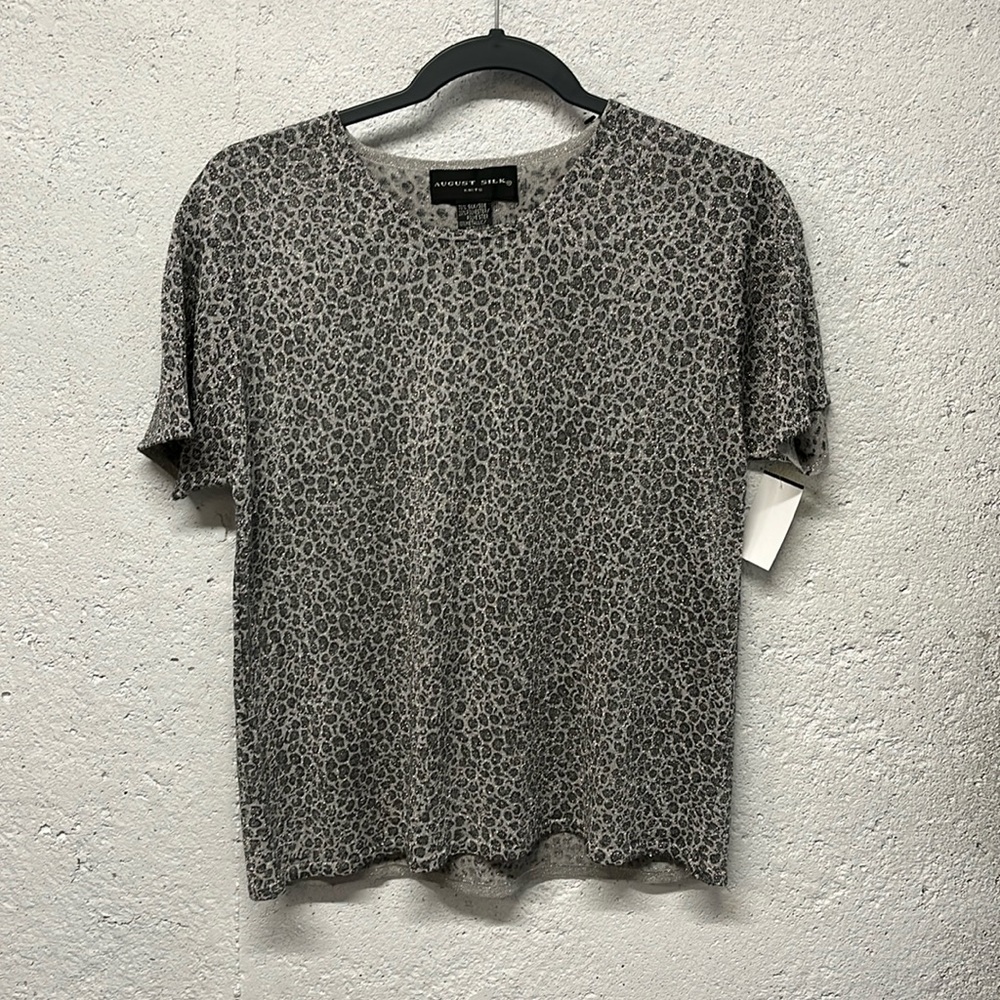August Silk Top Animal Print Silk Metallic XL